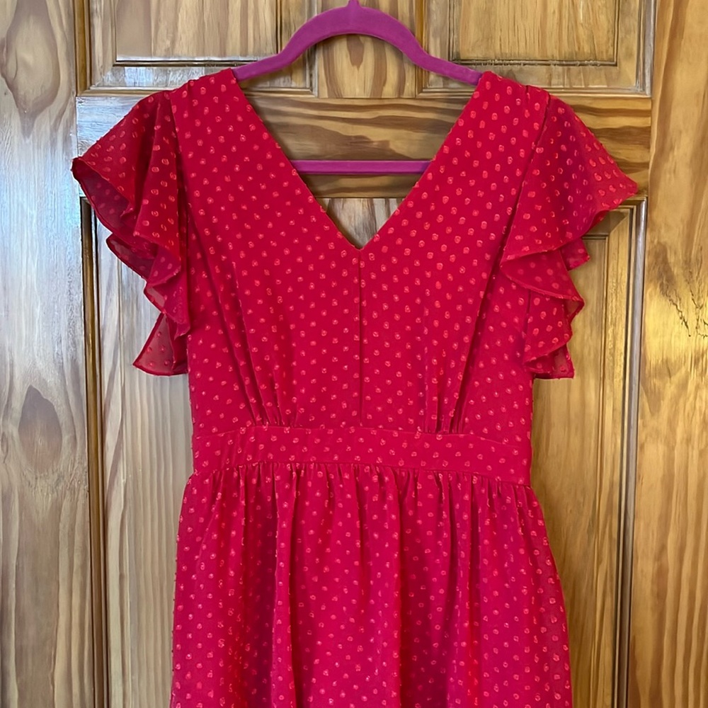 Julia Jordan Flutter-Sleeve Chiffon Midi Dress - image 2